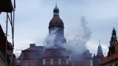 Pożar zamku Książ w Wałbrzychu (ZDJĘCIA, FILM) - 2