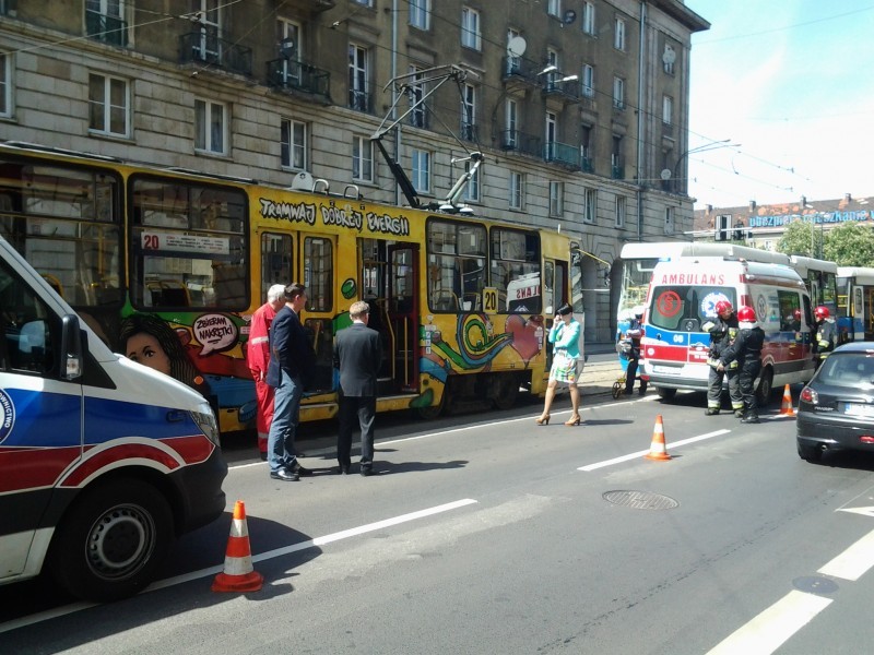Wypadek dwóch tramwajów. 6 osób trafiło do szpitala - zdjęcia: Dorota Czubaj (Radio Wrocław)